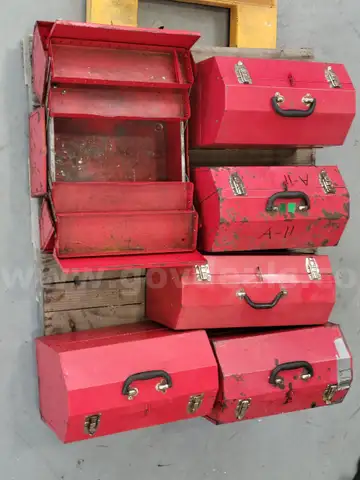 Lot of 6 Steel Tool boxes
