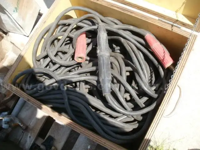 Welding Leads in Wooden Box