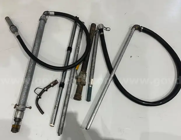 Miscellaneous barrel pump fittings, hoses, pipe fittings, handle