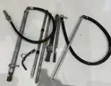 Miscellaneous barrel pump fittings, hoses, pipe fittings, handle