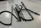 Miscellaneous barrel pump fittings, hoses, pipe fittings, handle