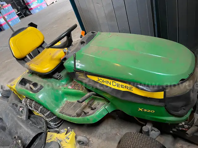 John Deere X320 w/Cutting Deck, Snow Thrower, &#x26; Grass Catcher