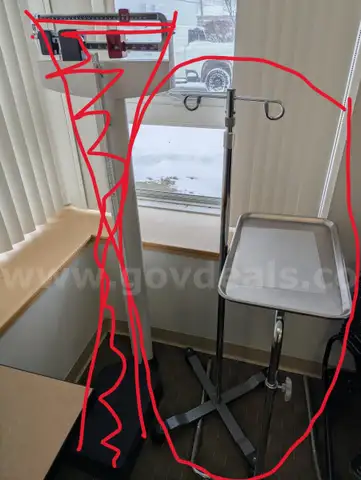 Medical Equipment - Exam Table, IV Pole and Procedure Table