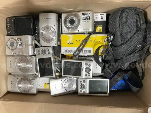 Lot of Assorted Digital Cameras & Camera Battery Chargers