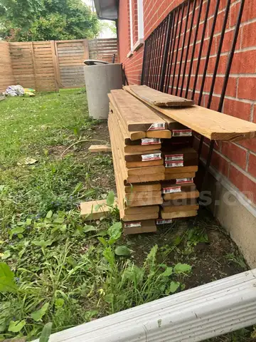 lot of miscellaneous cut off pressure treated lumber