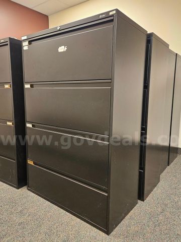 8 Four Drawer Black Filing Cabinets