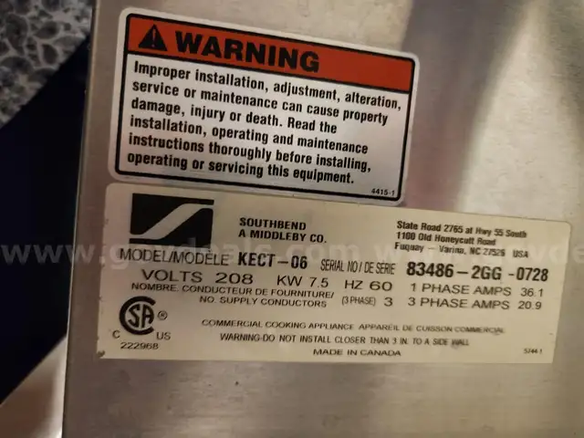 Southbend KECT-06, 6 Gallon Countertop Electric Steam 2/3 Jacket Kettle, Tilting, 7.5 kW