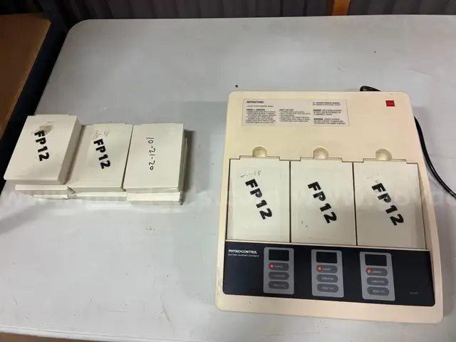 Physio Control Lifepak 12 Batteries and Battery Conditioner