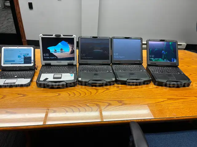 Lot of 5 Toughbooks with Models CF-31 and CF-20.