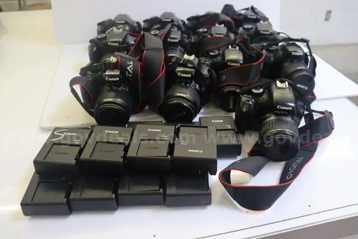 Lot of 13 Canon Rebel T3 with 18-55mm kit lens EF-S (F3.5-5.6)