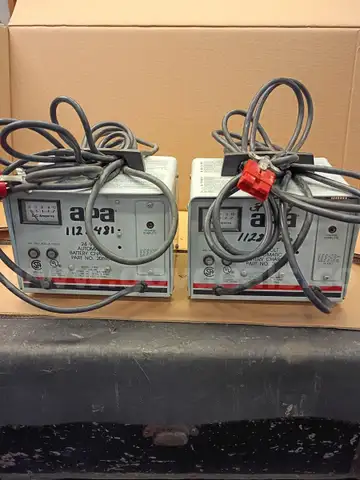 APA 24-volt automatic industrial battery chargers, lot of 2!