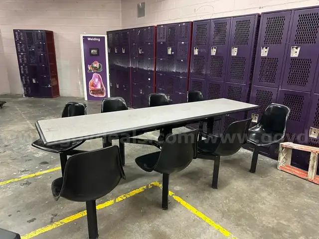 Cafeteria Table with attached swivel seats