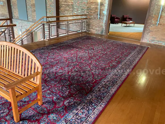 Large Ornate Red Rug 29&#x27; Long 11-1/2&#x27; Wide