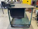Shop table with vise