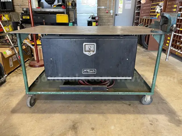 Shop table with vise