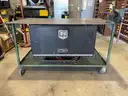Shop table with vise