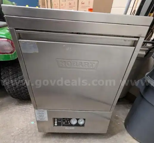 Hobart Commercial High-Temperature Dishwasher.