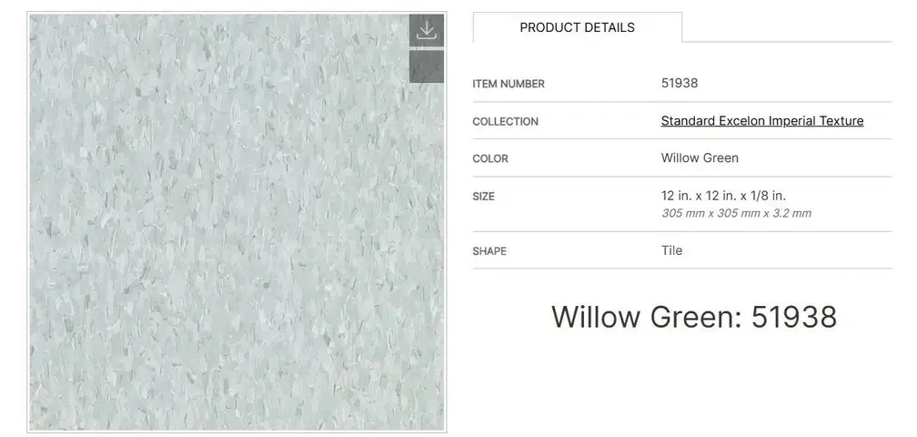 Lot of VCT Tile - Willow Green