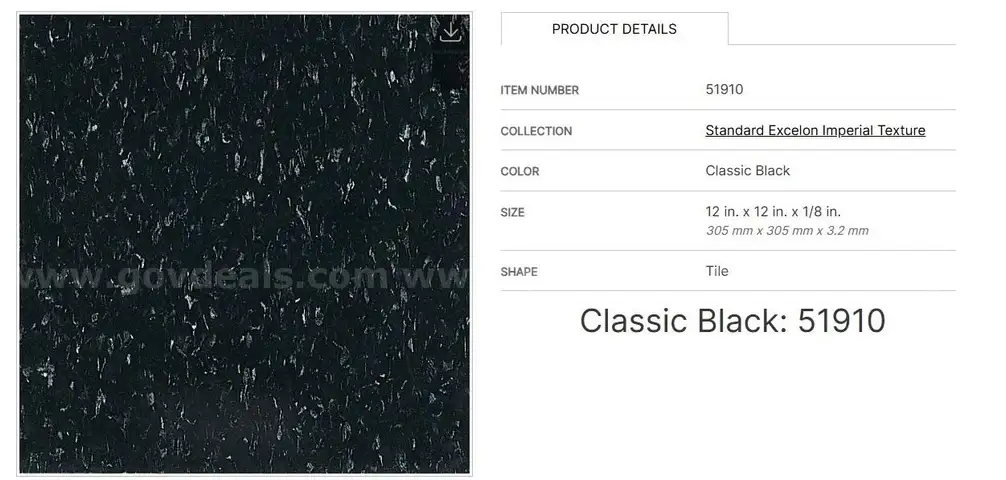 Lot of VCT Tile - Classic Black