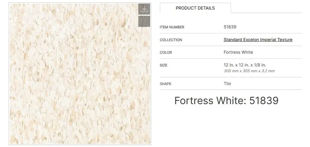 Lot of VCT Tile - Fortress White