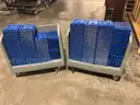 400+ Royal Blue Cafeteria Trays with 2-Storage Carts (SOLD AS IS).