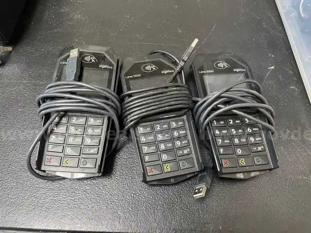 Ingenico Lane/3000 Handheld Payment Pin Pad - bundle of 3 units