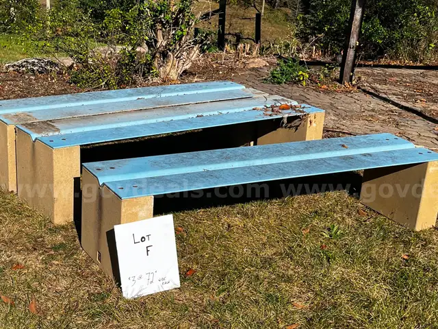 Metal Bench Seats with Concrete Base - lot of 3