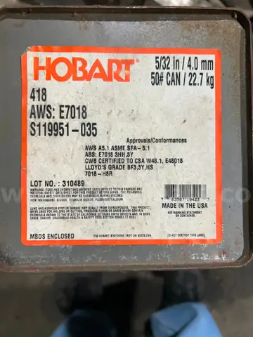 50 pounds hobart welding rod