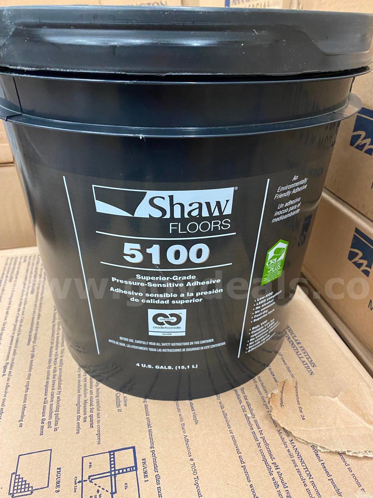 17 Shaw Floors 5100 Pressure Sensitive Adhesive 4 Gallon Buckets ...