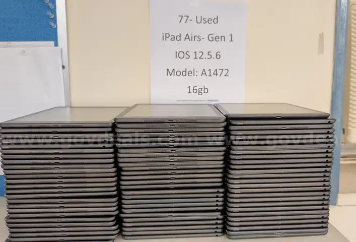 Used-77 iPad Airs retired from fleet, no chargers- AS IS