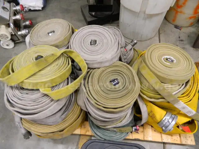 Large assortment of used fire hose