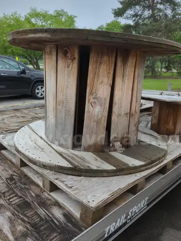 empty wood wire spool