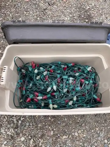 Various Christmas Lights in Totes