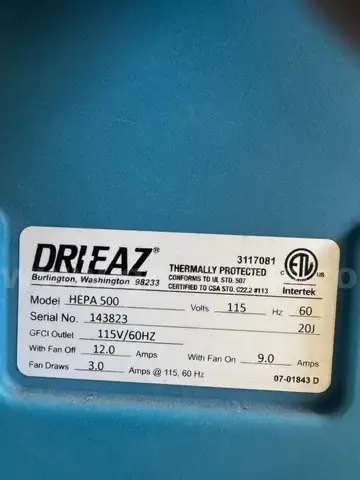 Dri-Eaz Hepa 500 Air Scrubber