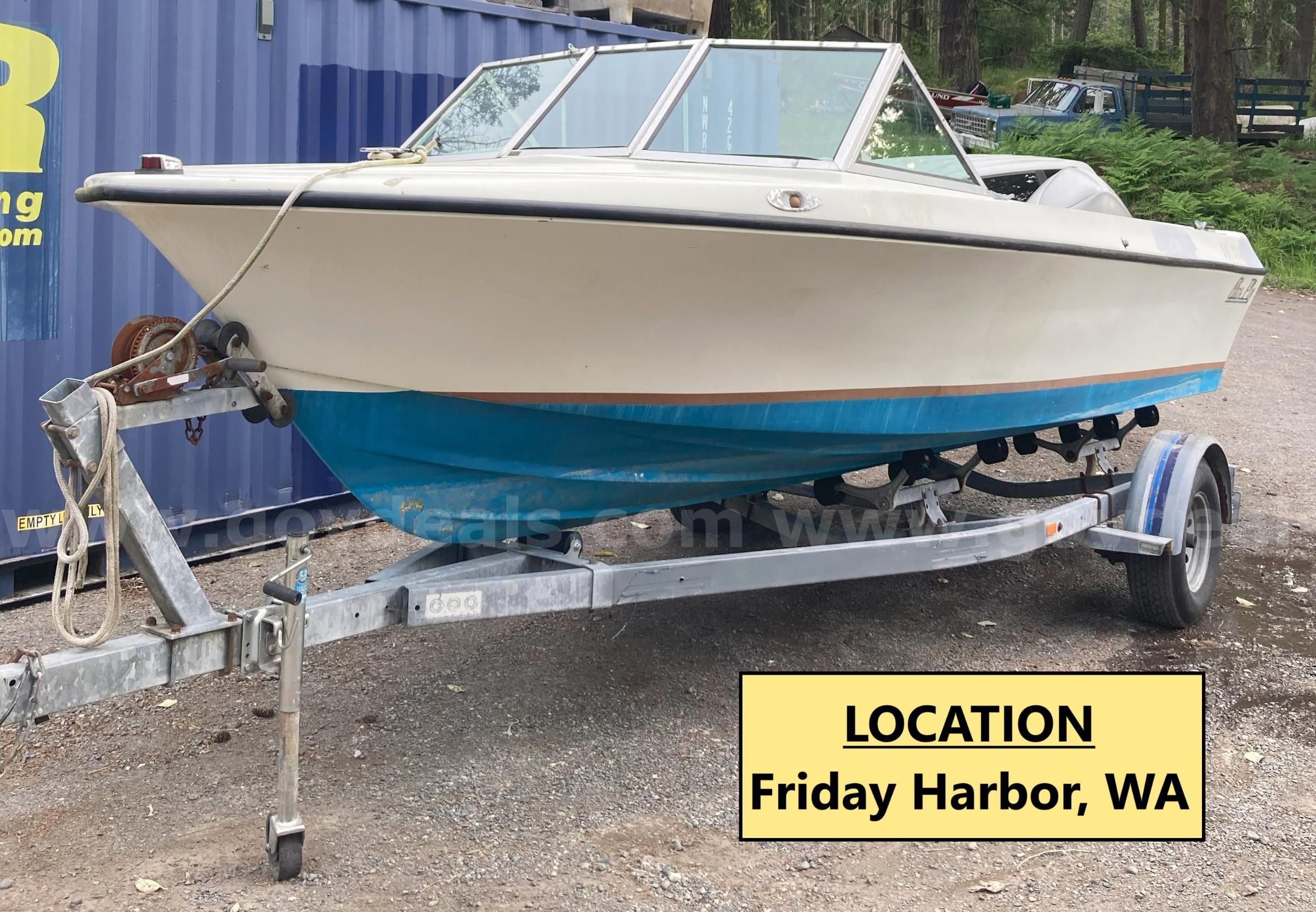 1976 Glasply 19' Runabout Boat & Trailer (O401-12) | AllSurplus
