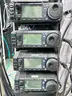 Lot of 8 iCom Ham Radios in Rolling Electronics Case (404-48)