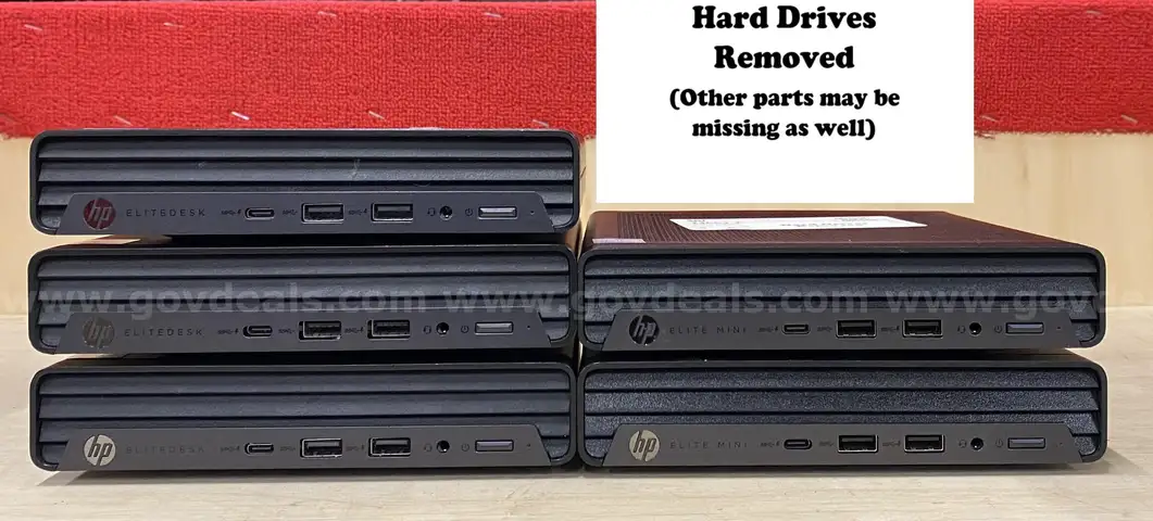 Lot of 5 Computers: HP Elite 800 Mini (Hard Drives Removed) (405-10)