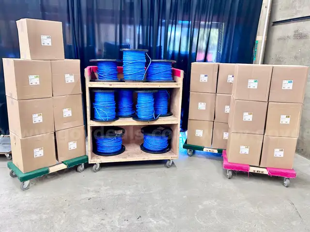 Lot of Spools of CAT-6A Cable by Riser, 22K ft. (408-2)