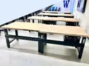 Lot of 8 Workbenches: Global Industrial Butcher Block Top Workstations (408-25)