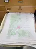 Wood Map Cabinet with Maps (410-68)