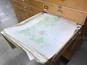 Wood Map Cabinet with Maps (410-68)