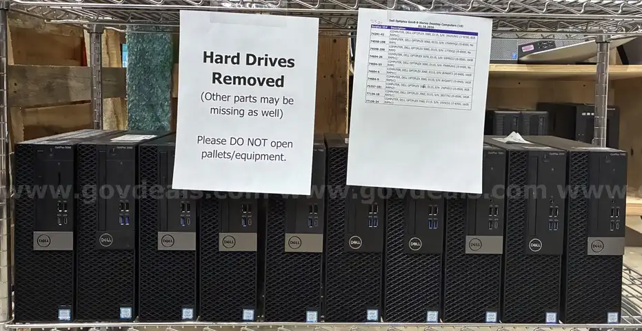 Lot of 10 Computers: Dell Optiplex iSeries Gen. 8 & 9 Towers (Hard Drives Removed) (415-20)