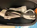 Helmet, back packs, used tools, clothing and new cologne