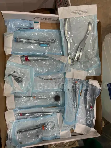 VARIOUS DENTAL/MEDICAL INSTRUMENTS AND BOOKS