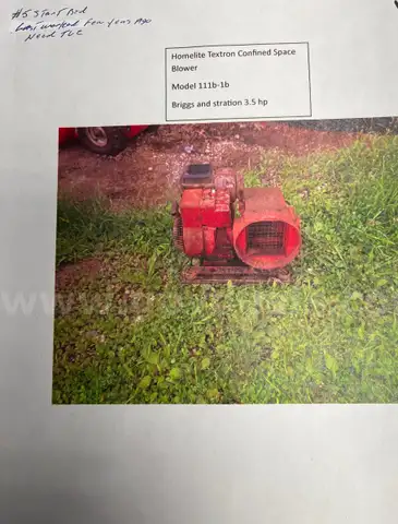 Homelite Textron Confined Space Blower 3.5 HP