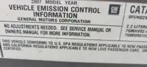 2007 CHEVY MALIBU LS/DS17936/96071/FLEET/KB1380