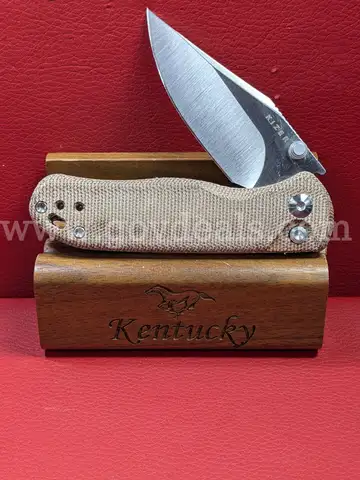 Kizer Azo Drop Bear 2 Micarta Nitro V Knife/PRE-OWNED/DS18203/97472/TSA