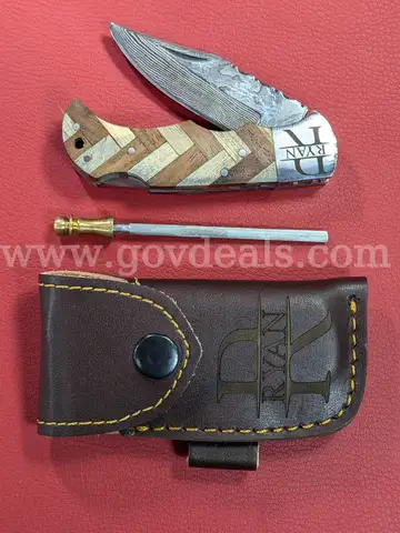 Ryan Damascus Style Knife with Sheath/PRE-OWNED/DS18277/97831/TSA