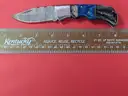 Damascus Style Knife with Sheath/PRE-OWNED/DS18323/97982/TSA