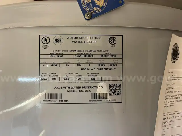 2019 AO Smith water heater